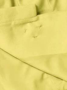 SHEIN MOD 優雅青蛙鈕扣掛脖上衣與直筒長褲套裝 - 黃色 - 查看 11