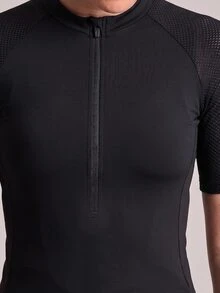 SHEIN Cheerettes 女款純色休閒日常騎行短袖上衣 - 黑色 - 查看 3