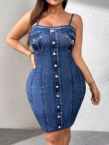 SHEIN Essnce Plus-Size Women's Print Dress, Curvy Sheath Summer Party Rave Halter Dresses,Rave Outfits Festival Date Night Women Carnival Light Blue Sexy Western - Blue - View 6