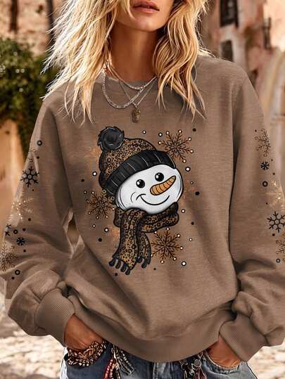 EMERY ROSE Plus Size Women's "Just A Girl Who Loves Fall" Graphic Sweatshirt, Game Day, Pumpkin Football Sunflower Print Halloween & Thanksgiving