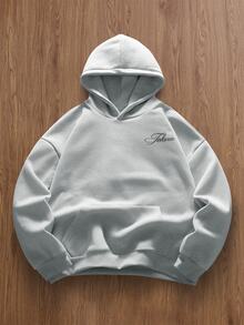 TOKVUE Men's Letter Graphic Casual Daily Hoodie - Grey - View 2