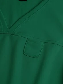 TaskEZ 純色V領短袖上衣與口袋長褲套裝，制服刷手服套裝 - 綠色 - 查看 11