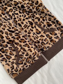 Attitoon Women's Elegant Leopard Print Long Sleeve Hooded Sweatshirt - Multicolor - View 4