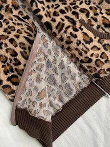 Attitoon Women's Elegant Leopard Print Long Sleeve Hooded Sweatshirt - Multicolor - View 7
