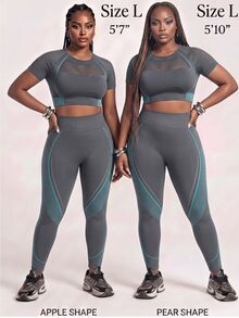 Innovista Innovista Women's Plus Size Colorblock Sports Leggings - Hunter Green - View 2