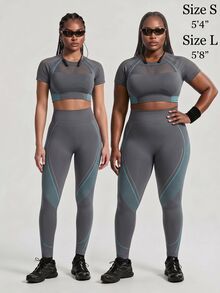 Innovista Innovista Women's Plus Size Colorblock Sports Leggings - Hunter Green - View 12