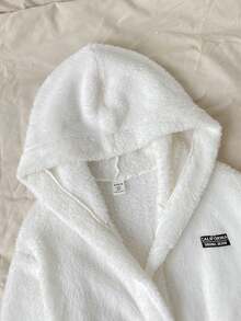 SHEIN Tween Girls Tween Girl Kids Simple Autumn/Winter Comfortable Thermal Lined Thick Cherry Print Loungewear Tween Girl - White - View 7