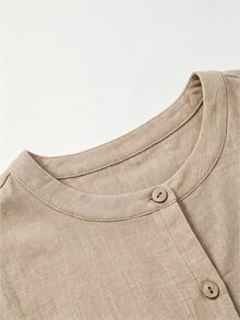 Linhara CURVE Plus Size Woven Casual Office-Style Autumn Shirt Fall - Apricot - View 6