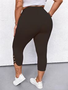 EMERY ROSE 大尺碼女款時尚純色修身百搭內搭褲 - 棕色 - 查看 2