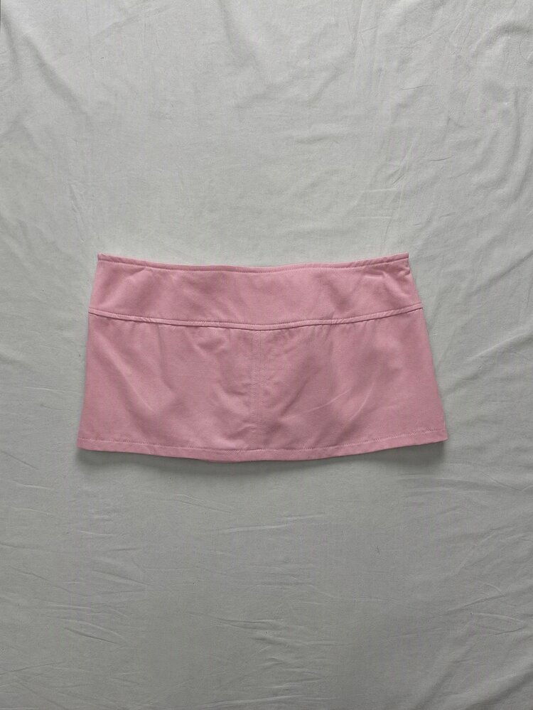 Attitoon Women's Solid Color Waist Eyelet Buckle Design Skort - Pink - View 3