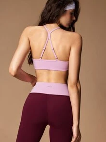 VARSIVA Women's Colorblock Top And Pants Sports Sporty Sexy Athletic Set Gym Burgundy Light Pink Autumn - Multicolor - View 9