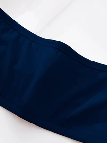 SHEIN Sujetador con cierre delantero acolchado y push up, fácil de usar - Azul Marino - Ver 8