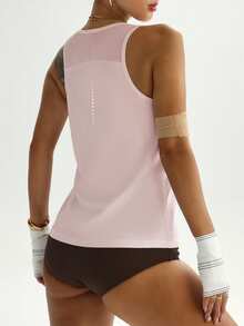 Sovereign Charm Women's Pink Scoop Neck Sleeveless Sports Tank For Active Summer Workouts Women Sport Top Activewear Workout Tops With Built In Bra Gym Clothes - Pink - View 2
