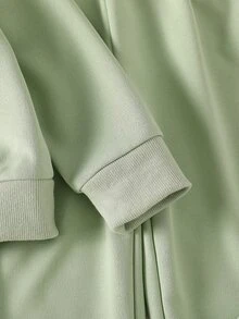 SHEIN ChillGRL Streecool 冬季少女 2 件套 秋季服飾 常規厚度 針織休閒連帽拉鍊運動外套 寬腿長褲 7 歲生日圖案 - 綠色 - 查看 7