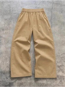 Major Grit Men's Drawstring Waist Pocket Wide Leg Camouflage Patchwork Casual Pants - Khaki - View 2