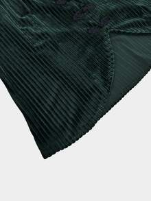 Linhara CURVE Blus Wanita Ukuran Besar Musim Gugur/Dingin Model Baru, Rajutan Beludru Bergaris, Lengan Lonceng, Kerah Renda, Patchwork, Kancing Depan, Elegan, Seksi, Atasan Musim Gugur - Dark Green - View 6