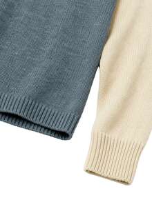 Nöista Ranglan Sleeve Knitwear Combined 2 Colors, Regular Fitting, Perfect For Basic Looks, Casual Outfits Fall/Winter Occacion, Layering, Everyday - Grey - View 10