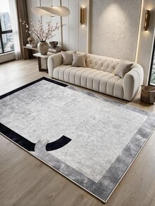 Digitally Printed Non-Slip Washable Runner And Area Rug Suitable For Living Room, Outdoor, Kitchen, Bedroom Carpet, Modern Design | Modern, Scandinavian, Bohemian And Classic Styles | 100% Polyester - Light Grey - View 1