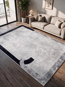 Digitally Printed Non-Slip Washable Runner And Area Rug Suitable For Living Room, Outdoor, Kitchen, Bedroom Carpet, Modern Design | Modern, Scandinavian, Bohemian And Classic Styles | 100% Polyester - Light Grey - View 2