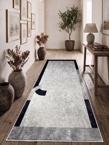 Digitally Printed Non-Slip Washable Runner And Area Rug Suitable For Living Room, Outdoor, Kitchen, Bedroom Carpet, Modern Design | Modern, Scandinavian, Bohemian And Classic Styles | 100% Polyester - Light Grey - View 10