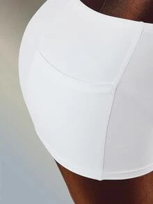 Amplova Women's Solid Color Sports Dress, Long Sleeve Cardigan And Shorts Set, Breathable Tennis Yoga Athleisure Outfit, Athletic Active Sporty Casual - White - View 14