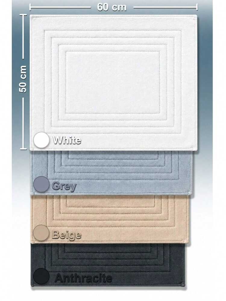 Cotton Woven Absorbent Bath Mat, VERA Bathroom Rug 60x100 Cm - Coffee Brown - View 5