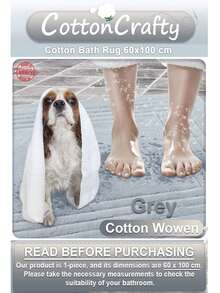 Cotton Woven Absorbent Bath Mat, VERA Bathroom Rug 60x100 Cm - Grey - View 4
