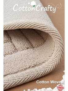 Cotton Woven Absorbent Bath Mat, VERA Bathroom Rug 60x100 Cm - White - View 3