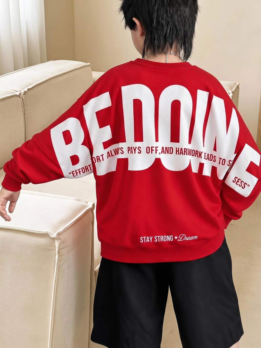 Tween Boys Crew Neck Sweatshirt, Suitable For Autumn/Winter, Comfortable And Easy To Wear, Fashion Casual Wear - Multicolor - View 1