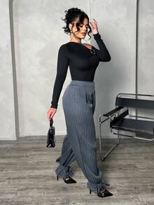 Dayanna Comas 女款時尚灰色冬季辦公休閒商務抽繩腳踝長褲，慢跑褲，哈倫褲，通勤戶外長款工作服，辦公穿搭 - 灰色 - 查看 5