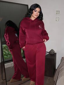 Dayanna Comas Áo sweatshirt nữ kiểu dáng thường ngày in hình quả anh đào, tay rớt. - Màu Đỏ Sâu - Xem 5