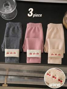 SHEIN 3PCS Young Girls Leggings Young Girl - Multicolor - View 5