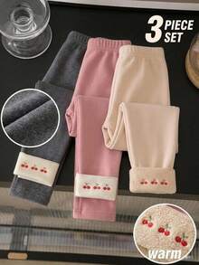SHEIN 3PCS Young Girls Leggings Young Girl - Multicolor - View 3