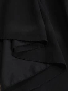 Cravure فستان نسائي مقاس كبير بنقشة جاكار وياقة واقفة وأكمام واسعة منفوخة، مناسب للمواعيد والحفلات والتجمعات والعطلات، لفصلي الربيع والصيف والخريف - الأسود - مشاهدة 5