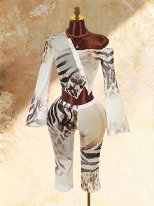 Amplova Chun-Li King Of Fighters Cardigan Japanese Style Halloween Outfit Tight Bodycon Contrast Color Satin Mini 2 Pieces Set For Women - Pink - View 1