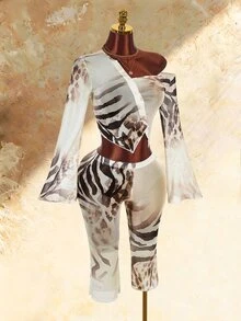 Amplova Chun-Li King Of Fighters Cardigan Japanese Style Halloween Outfit Tight Bodycon Contrast Color Satin Mini 2 Pieces Set For Women - Pink - View 9