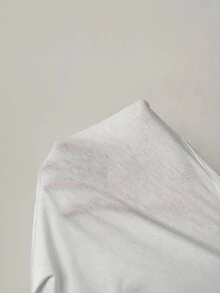 BamGleam This Loose Knotted T-Shirt Features A Modern Asymmetrical Design, Perfect For A Slimming Effect - White - View 11