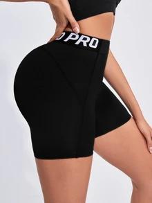 Dewbera Dewbera Women Simple Print Sports Yoga Shorts For Hip LiftingWomen Sweat Short, Gym Short, Biker Short Black Shorts - Black - View 3
