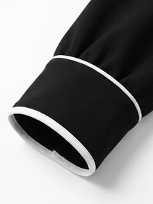 GlowEve Fall Clothes FOR WomenWomen's Elegant Commute Contrast Trim Waist-Cinching Blouse - Black - View 4