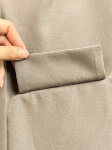 Elenzga Casual Solid Color Sleeveless Double-Breasted Suit Jacket - Apricot - View 6