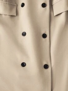 Elenzga Casual Solid Color Sleeveless Double-Breasted Suit Jacket - Apricot - View 4
