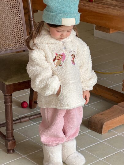 DAZY Infant/Toddler (Girl) Hooded Fleece-Feel Autumn/Winter Korean Style Long Sleeve Sweatshirt