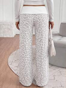 Teen Girls Casual Long Pants With Leopard Print, Suitable For Autumn/Winter - Multicolor - View 2