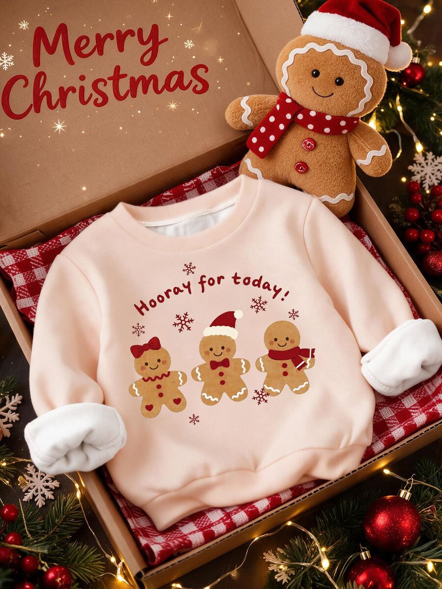 Young Girl Casual Minimalist Thick Soft Comfortable Crew Neck Pullover Sweatshirt, Suitable For Autumn/Winter - Multicolor - View 1