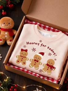 Young Girl Casual Minimalist Thick Soft Comfortable Crew Neck Pullover Sweatshirt, Suitable For Autumn/Winter - Multicolor - View 8