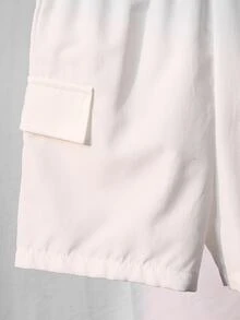 SHEIN Little Byeori 2 件/套年轻男孩舒适立领撞色休闲时尚日常百搭针织衬衫 T 恤和编织短裤，适合春夏季，适合日常穿着、运动、户外、学校、派对、节日、拍照 - 淺藍色 - 查看 8