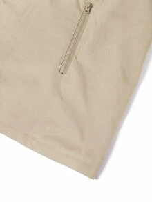 SHEIN Clasi 大尺碼女款休閒日常連帽外套，附口袋，秋季款 - 卡其色 - 查看 4