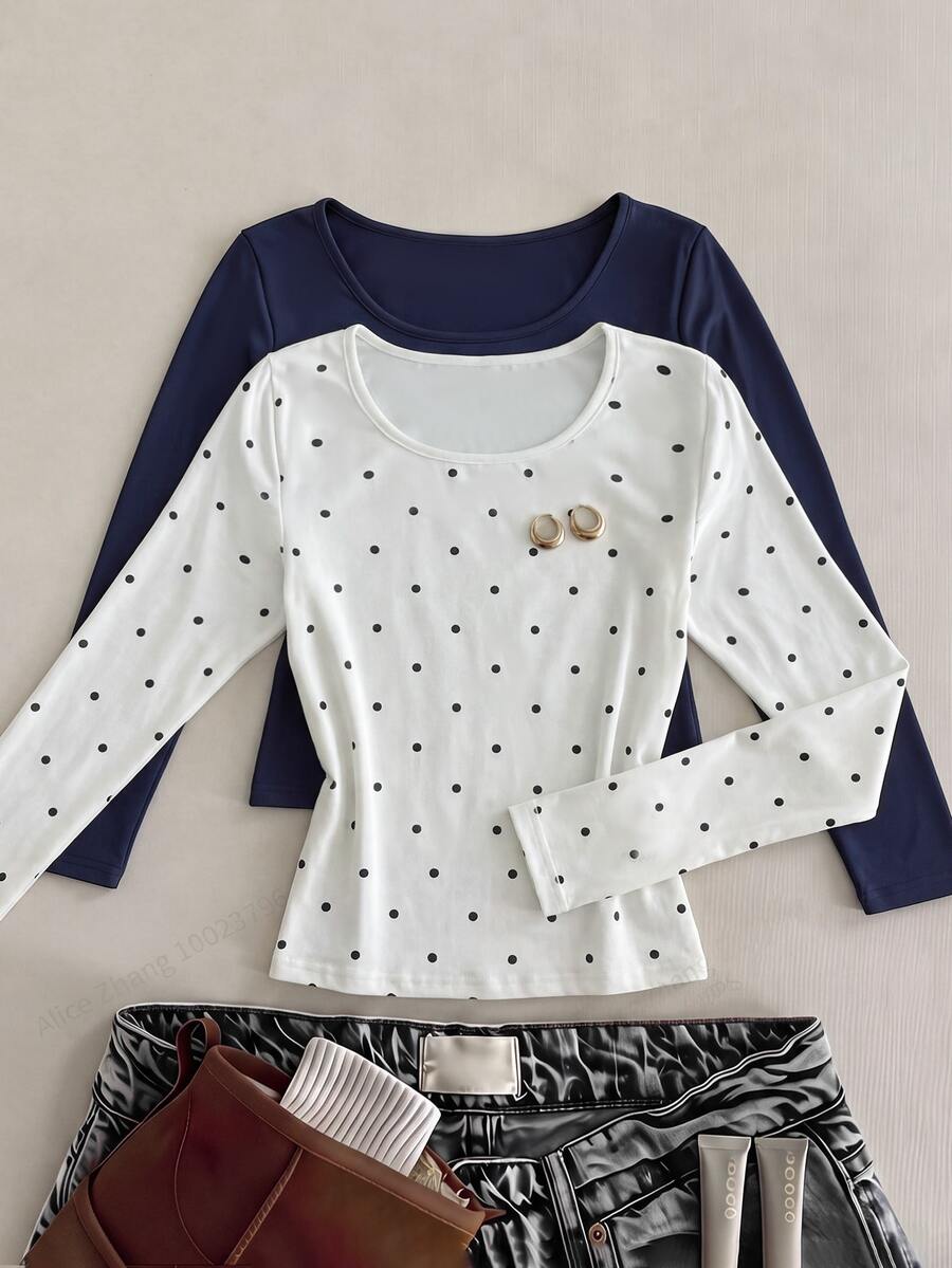 SHEIN 2PCS Tween Girls T-Shirts - Multicolor - View 1
