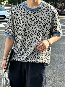 Manfinity Dauomo Men's Casual Leopard-Print Top-An Excellent Choice For Summer. - Multicolor - View 3