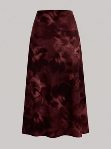 Firerie Plus Size Women's Floral Print Fashion Elegant Skirt Fall - Multicolor - View 5